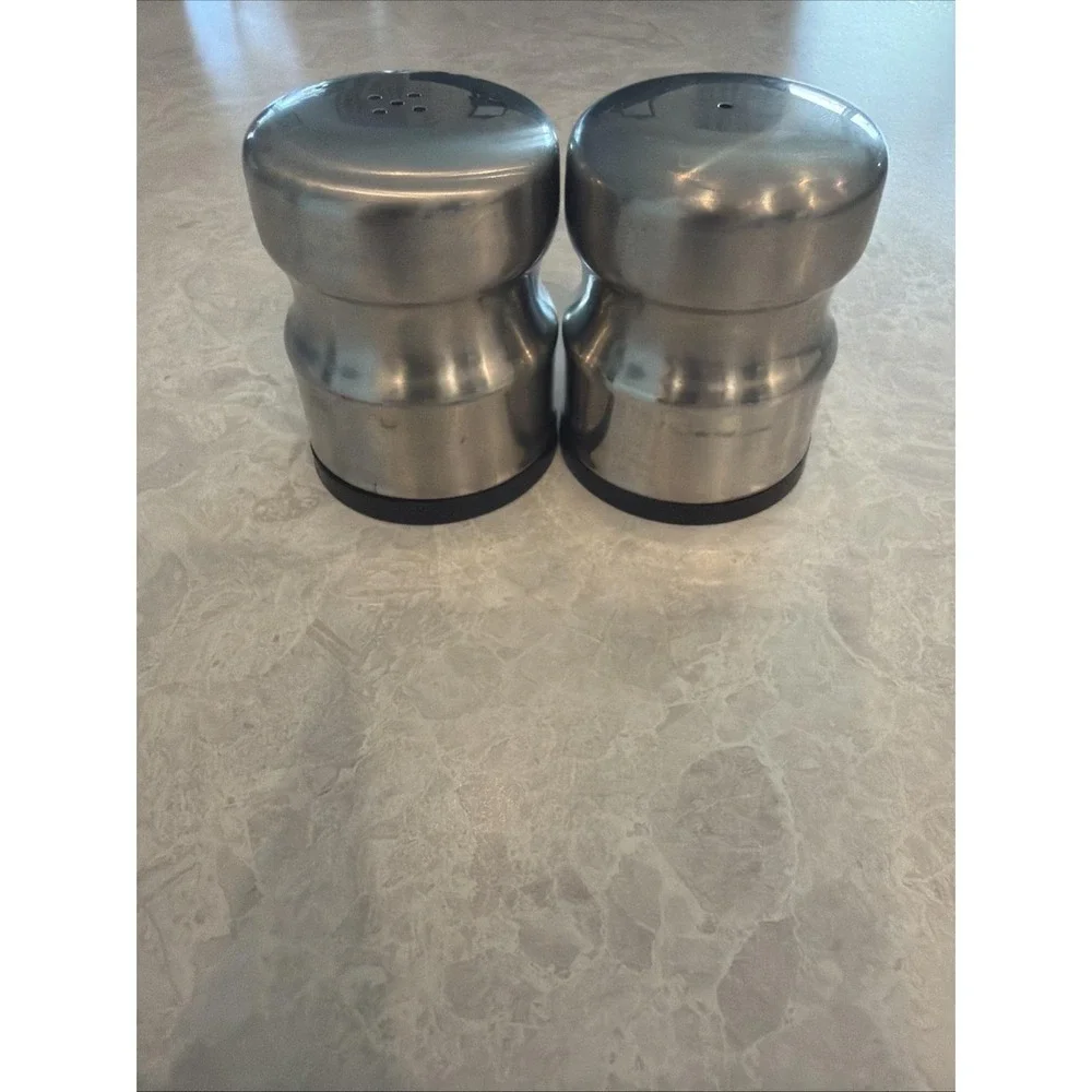 Vintage Stainless Steel Salt And Pepper Shakers Made In Denmark